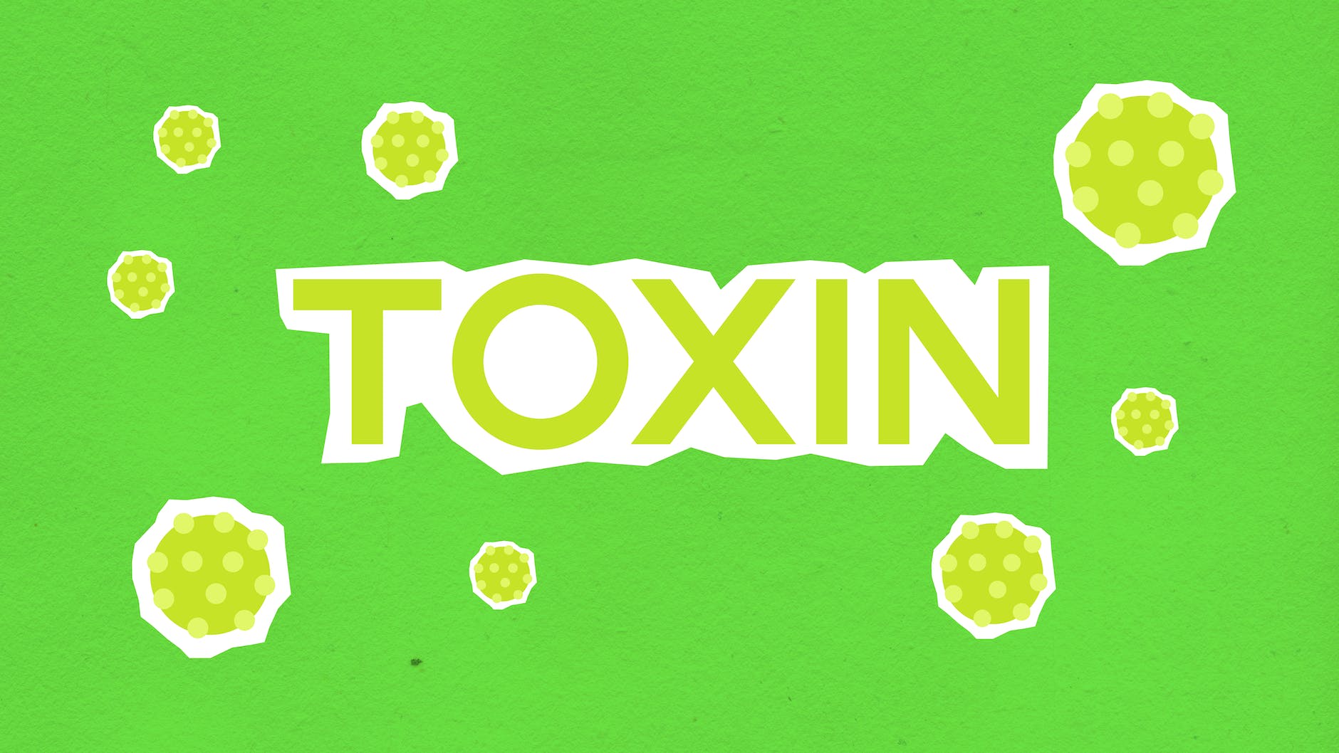 paper cutout of toxin word