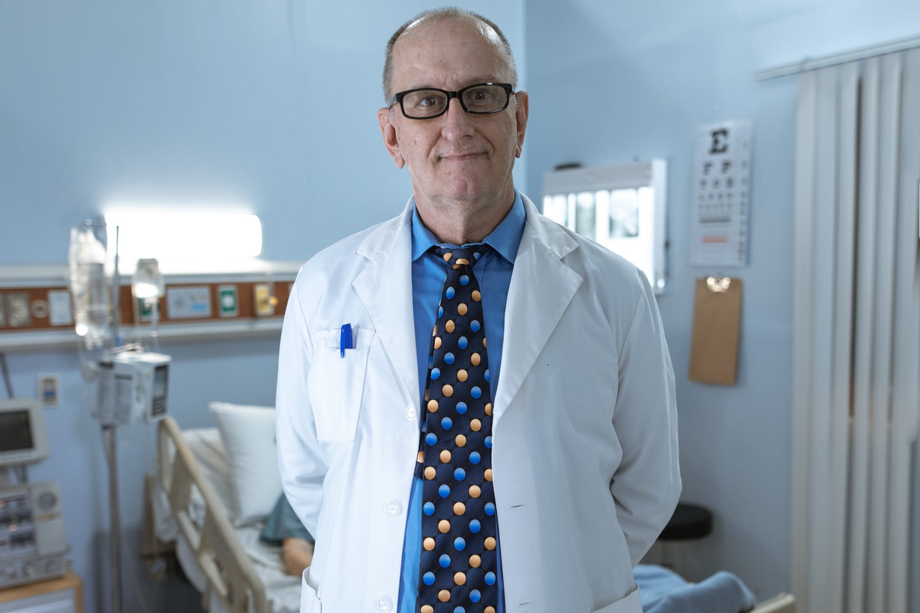 male doctor in white coat