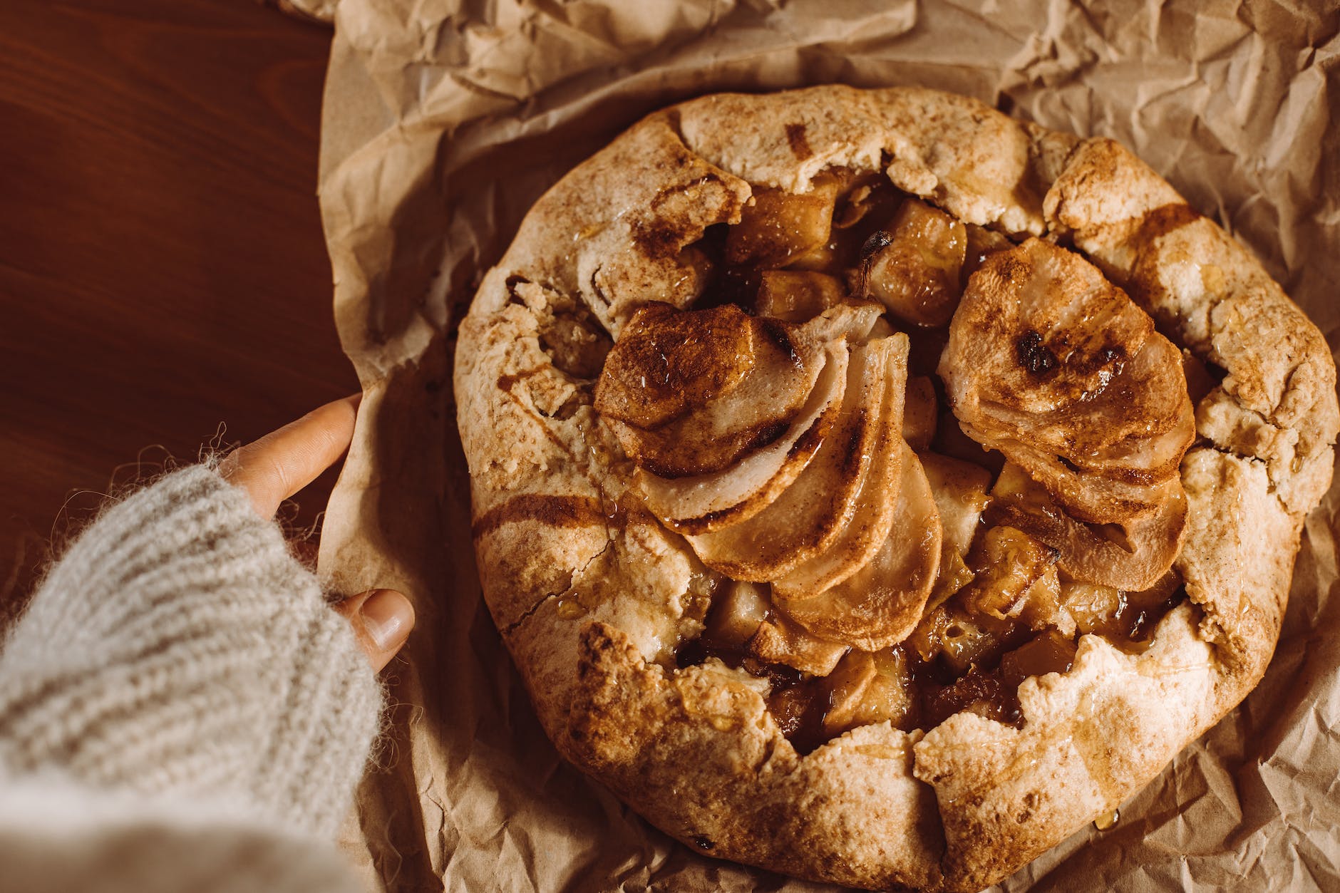 freshly baked rustic apple pie