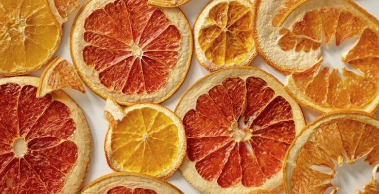 full shot of dried citruses slices