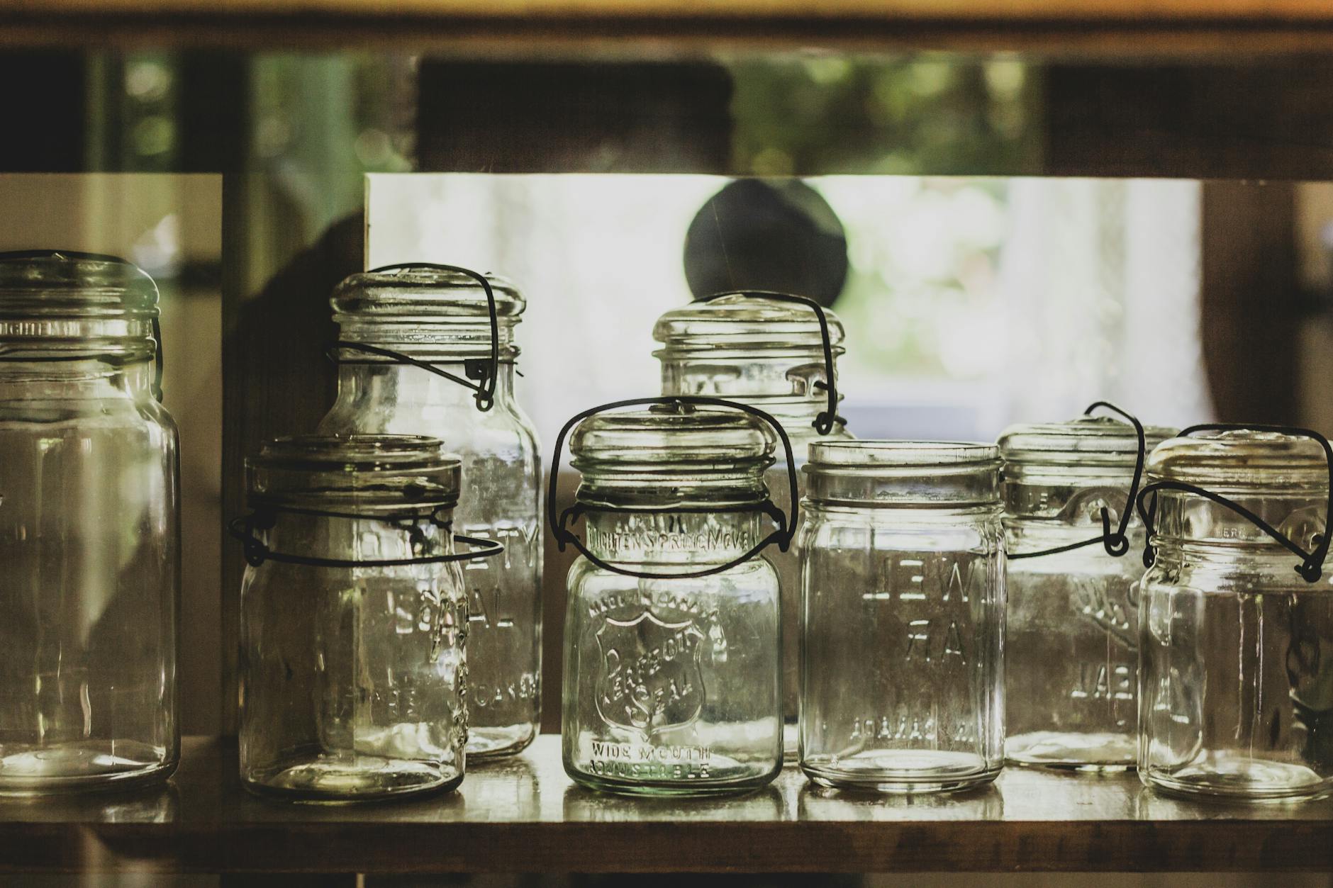 close up shot of mason jars